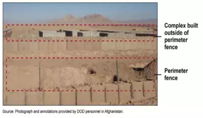 Photo of compound in Afghanistan that is outside of the perimeter security fence. 