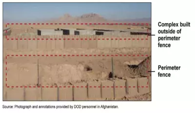 Photo of compound in Afghanistan that is outside of the perimeter security fence.