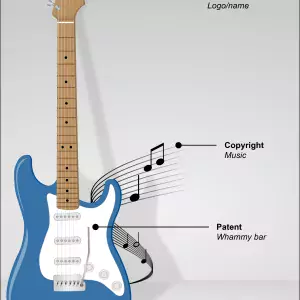 Examples of intellectual property rights contained in a guitar