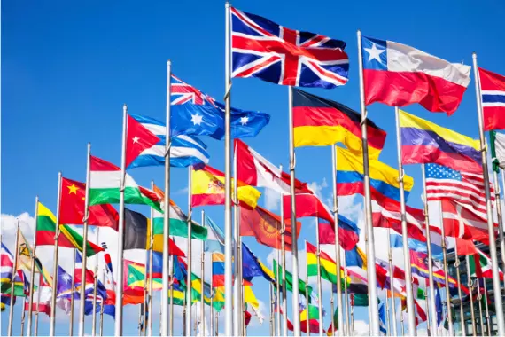 International flags.