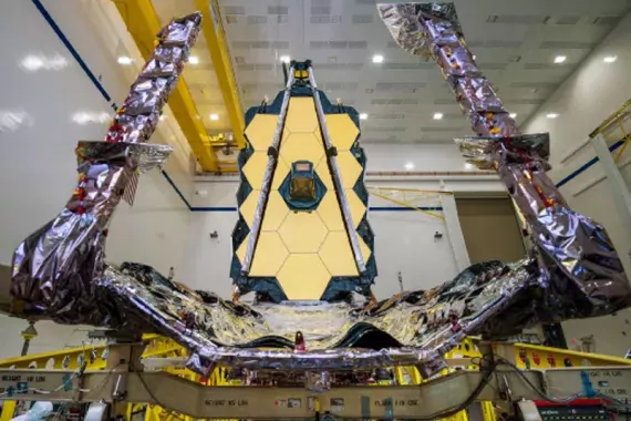 Photo of the James Webb Space Telescope before launch