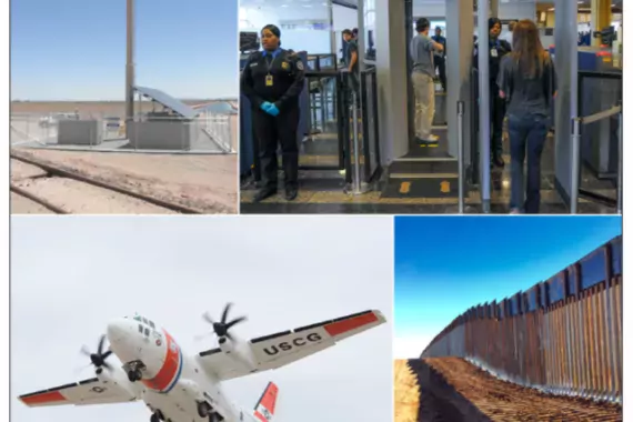 The Department of Homeland Security's major acquisitions include a remote video surveillance system, airport screening equipment, barriers for the border, and aircraft.