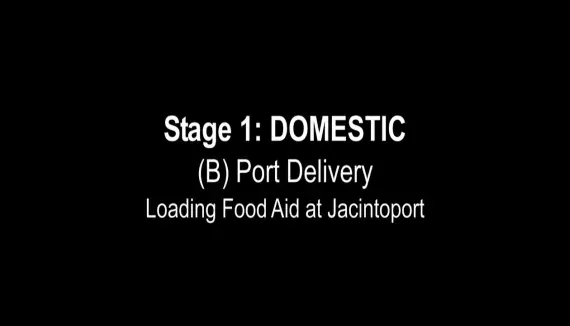 U.S. Food Aid Supply Chain: Stage 1- Domestic (B) Port Delivery, Loading Food Aid at Jacintoport
